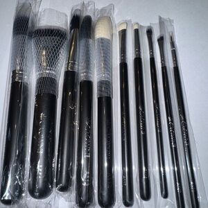 Crown Black Makeup Brush Set 10 piece
